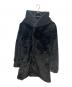 1piu1uguale3（ウノピュウノウグァーレトレ）の古着「VELVET FUR WRAP HOODED COAT/ベルベットファーフーデッドコート」｜ブラック