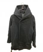 1piu1uguale3ウノピュウノウグァーレトレ）の古着「W/CA DOUBLE BEAVER WRAP HOODED COAT/フーデッドコート」｜ブラック
