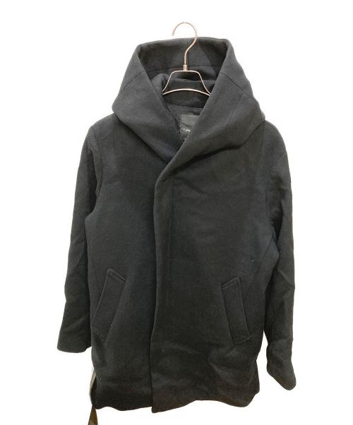 1piu1uguale3（ウノピュウノウグァーレトレ）1piu1uguale3 (ウノピュウノウグァーレトレ) W/CA DOUBLE BEAVER WRAP HOODED COAT/フーデッドコート ブラック サイズ:6の古着・服飾アイテム