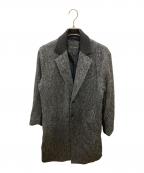 1piu1uguale3ウノピュウノウグァーレトレ）の古着「HERRINGBONE SHAGGY CHESTER COAT/チェスターコート」｜グレー