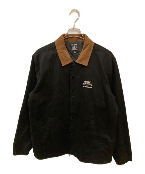 SOCIAL DISTORTION（ソーシャル ディストーション）SOCIAL DISTORTION (ソーシャル ディストーション) バックスカル刺繍ワークジャケット ブラック サイズ:Lの古着・服飾アイテム