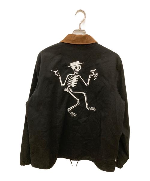 SOCIAL DISTORTION（ソーシャル ディストーション）SOCIAL DISTORTION (ソーシャル ディストーション) バックスカル刺繍ワークジャケット ブラック サイズ:Lの古着・服飾アイテム