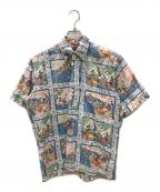reyn spooner×MICKEY MOUSEレイン スプナー×ミッキーマウス）の古着「ディズニープリントアロハプルオーバーシャツ」｜ブルー