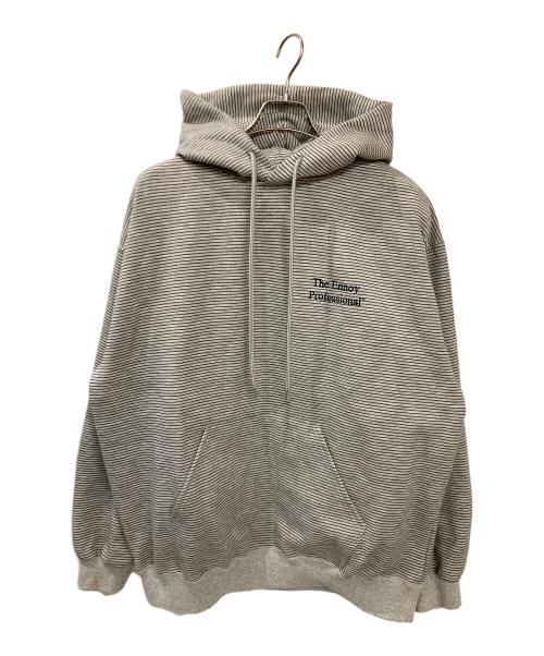 The Ennoy Professional（ザ エンノイ プロフェッショナル）The Ennoy Professional (ザ エンノイ プロフェッショナル) BORDER HOODIE SWEAT/ロゴ刺繍パーカー グレー サイズ:XLの古着・服飾アイテム