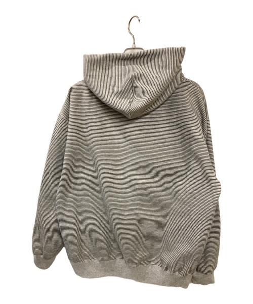 The Ennoy Professional（ザ エンノイ プロフェッショナル）The Ennoy Professional (ザ エンノイ プロフェッショナル) BORDER HOODIE SWEAT/ロゴ刺繍パーカー グレー サイズ:XLの古着・服飾アイテム