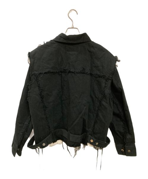 VOLTAGE CONTROL FILTER（ヴォルテージ コントロール フィルター）VOLTAGE CONTROL FILTER (ヴォルテージ コントロール フィルター) フリンジデニムジャケット ブラック サイズ:Freeの古着・服飾アイテム