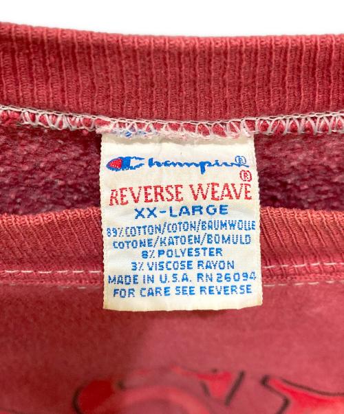 Champion（チャンピオン）Champion (チャンピオン) 90S 後染BSMプリントスウェット レッド サイズ:XXLの古着・服飾アイテム