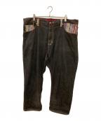 Coogiクージー）の古着「古着3D刺繍バギーデニムパンツ」｜ブラック