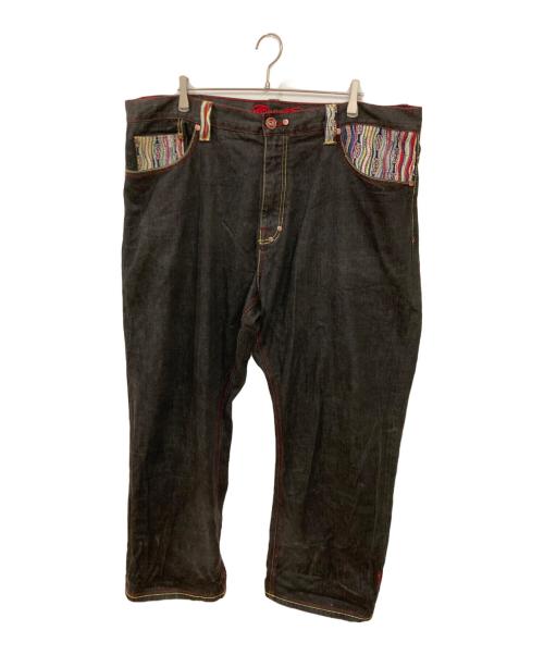 Coogi（クージー）Coogi (クージー) 古着3D刺繍バギーデニムパンツ ブラック サイズ:W44の古着・服飾アイテム