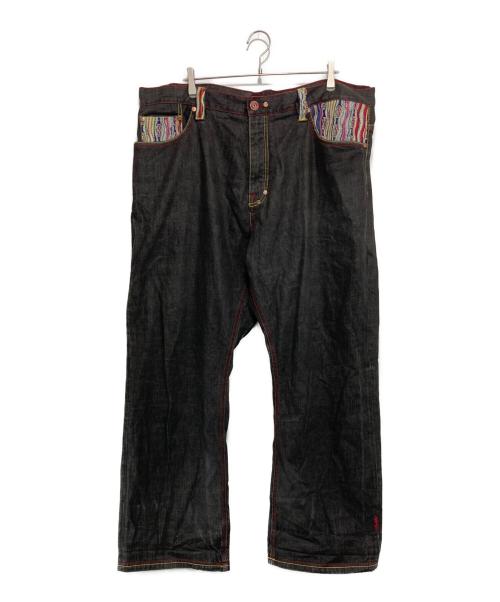 Coogi（クージー）Coogi (クージー) 古着　3D刺繍バギーデニムパンツ ブラック サイズ:W44の古着・服飾アイテム