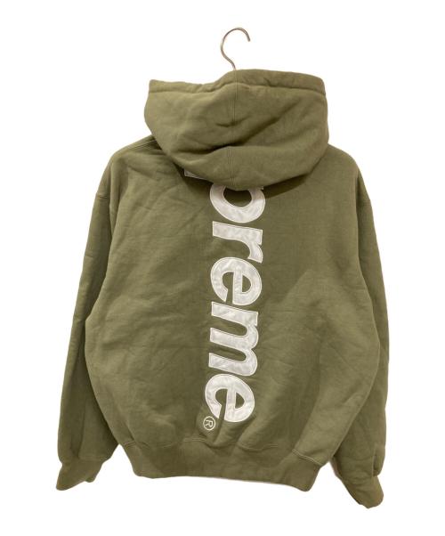 SUPREME（シュプリーム）SUPREME (シュプリーム) satin applique hooded sweatshirt オリーブ サイズ:Sの古着・服飾アイテム