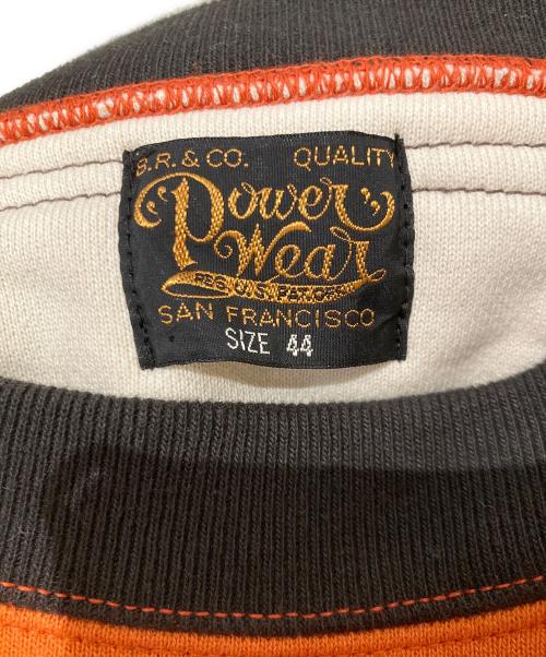 freewheelers（フリーホイーラーズ）freewheelers (フリーホイーラーズ) POWER WEAR復刻ダブルフェイススウェットパーカー / 後付けパーカー グレー×オレンジ サイズ:44の古着・服飾アイテム