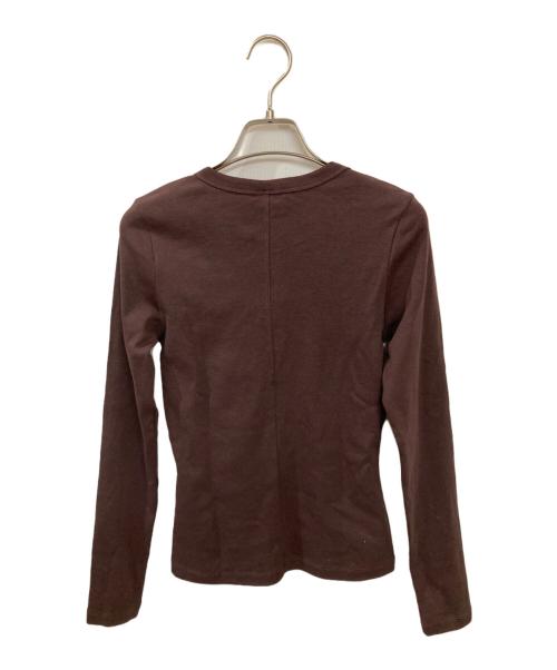 FLORE FLORE（フローレ フローレ）FLORE FLORE (フローレ フローレ) JESS LONGSLEEVE Tシャツ / ヘンリーネックカットソー ブラウン サイズ:Sの古着・服飾アイテム