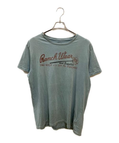 RRL（ダブルアールエル）RRL (ダブルアールエル) プリントTシャツ ブルー サイズ:Lの古着・服飾アイテム