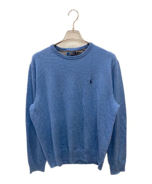 POLO RALPH LAUREN（ポロ・ラルフローレン）POLO RALPH LAUREN (ポロ・ラルフローレン) クルーネックニット ブルー サイズ:Lの古着・服飾アイテム