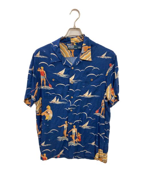 POLO RALPH LAUREN（ポロ・ラルフローレン）POLO RALPH LAUREN (ポロ・ラルフローレン) レーヨンシャツ ブルー サイズ:Lの古着・服飾アイテム