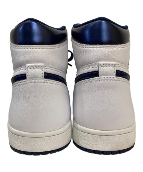 NIKE（ナイキ）NIKE (ナイキ) AIR JORDAN 1 RETRO HIGH OG METALLIC NAVY ホワイト サイズ:26cmの古着・服飾アイテム