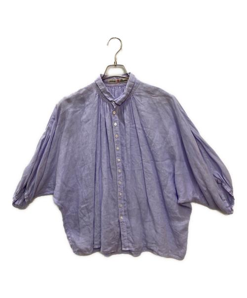 BROCANTE（ブロカント）BROCANTE (ブロカント) リネンキャンバスグランシャツ パープル サイズ:2の古着・服飾アイテム