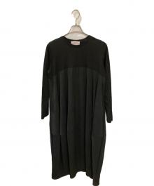 BEARDSLEY（ビアズリー）の古着「切替ジャガードロングワンピース」｜ブラック