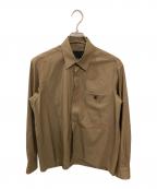 LANVIN COLLECTIONランバンコレクション）の古着「ウールサージシャツ」｜ブラウン