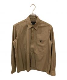 LANVIN COLLECTION（ランバンコレクション）の古着「ウールサージシャツ」｜ブラウン
