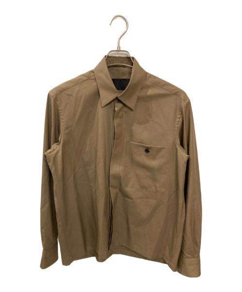 LANVIN COLLECTION（ランバンコレクション）LANVIN COLLECTION (ランバンコレクション) ウールサージシャツ ブラウン サイズ:Lの古着・服飾アイテム