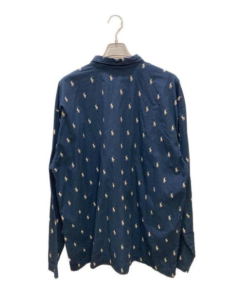 POLO RALPH LAUREN（ポロ・ラルフローレン）POLO RALPH LAUREN (ポロ・ラルフローレン) ポニー総柄シャツ ネイビー サイズ:XLの古着・服飾アイテム
