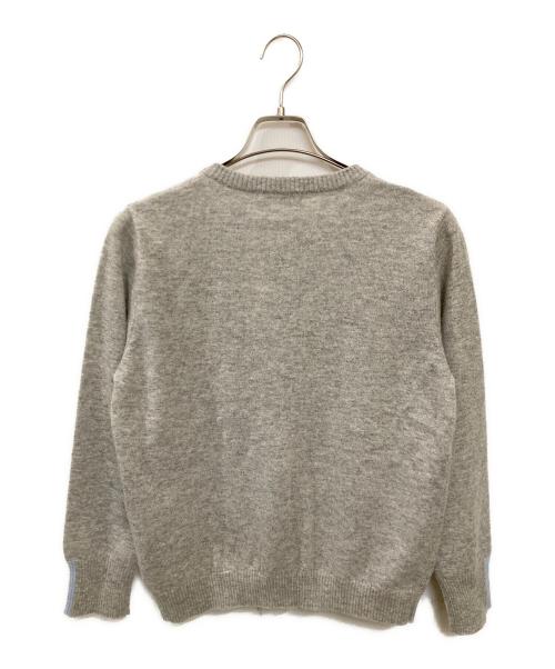 MANI PULITE（マーニプリーテ）MANI PULITE (マーニプリーテ) カシミヤ配色カラーカーディガン グレー サイズ:42の古着・服飾アイテム