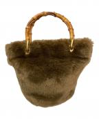 VIOLAd'OROヴィオラドーロ）の古着「エコファーハンドバッグ」｜ブラウン