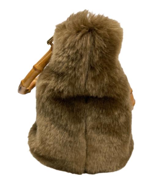 VIOLAd'ORO（ヴィオラドーロ）VIOLAd'ORO (ヴィオラドーロ) エコファーハンドバッグ ブラウンの古着・服飾アイテム