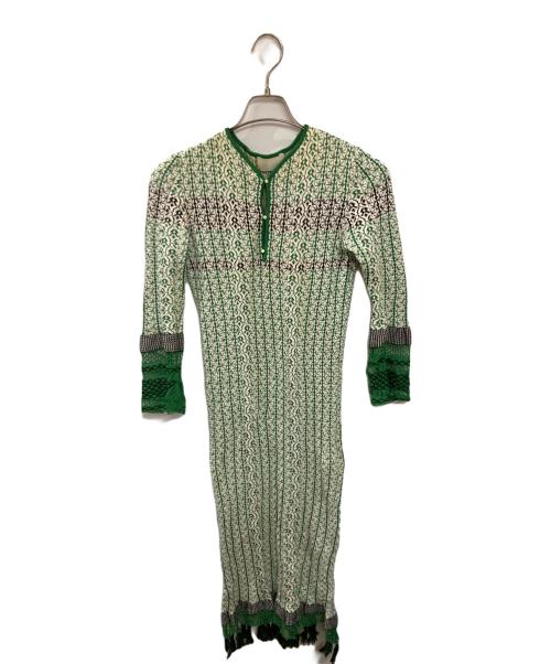 Mame Kurogouchi（マメクロゴウチ）Mame Kurogouchi (マメクロゴウチ) ニットドレス グリーン サイズ:1の古着・服飾アイテム
