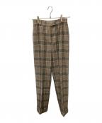 MaxMaraマックスマーラ）の古着「ウールチェックパンツ」｜ブラウン
