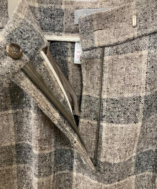 MaxMara（マックスマーラ）MaxMara (マックスマーラ) ウールチェックパンツ ブラウン サイズ:40の古着・服飾アイテム