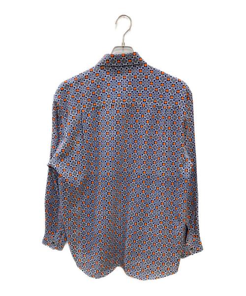 ARMANI JEANS（アルマーニジーンズ）ARMANI JEANS (アルマーニジーンズ) 古着総柄ロゴ刺繍ロゴボタンシャツ ブルー サイズ:Mの古着・服飾アイテム