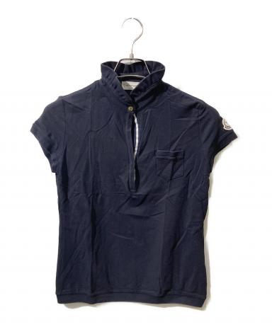 MONCLER モンクレール ネイビー ポロシャツ S 中古・古着通販】MONCLER (モンクレール) フリルカラーポロシャツ