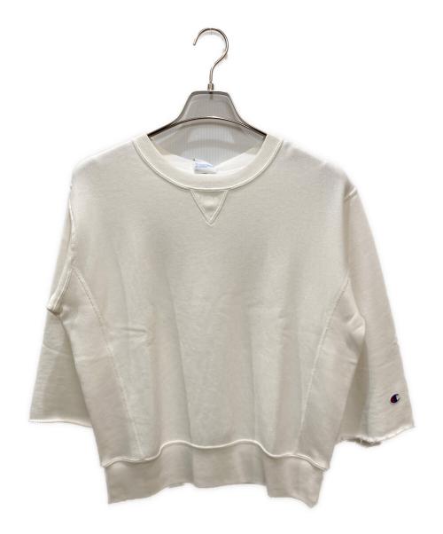 Champion（チャンピオン）Champion (チャンピオン) ダメージ加工スウェット ホワイト サイズ:Mの古着・服飾アイテム