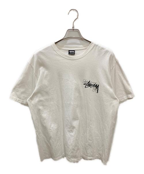 stussy（ステューシー）stussy (ステューシー) プリントTシャツ ホワイト サイズ:Lの古着・服飾アイテム