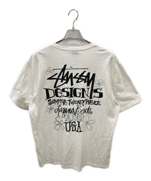 stussy（ステューシー）stussy (ステューシー) プリントTシャツ ホワイト サイズ:Lの古着・服飾アイテム