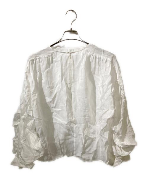 BEIGE（ベイジ）BEIGE (ベイジ) 【洗える】PAULINE / タックギャザーリネンボリュームブラウス ホワイト サイズ:2の古着・服飾アイテム