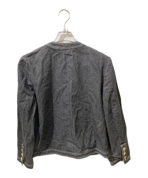 INGEBORG（インゲボルグ）INGEBORG (インゲボルグ) ノーカラーデニムジャケット ブラック サイズ:Mの古着・服飾アイテム