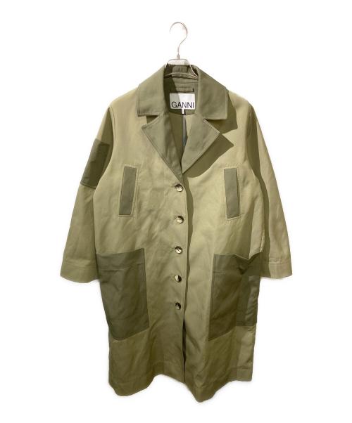 GANNI（ガニー）GANNI (ガニー) ヘビーツイルパッチポケットコート カーキ サイズ:38の古着・服飾アイテム