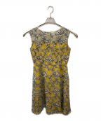GRACE CONTINENTAL（グレースコンチネンタル）の古着「刺繍チュールノースリーブワンピース」｜イエロー