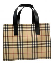 BURBERRY LONDON（バーバリーロンドン）の古着「ノヴァチェック PVCハンドバッグ」｜ベージュ