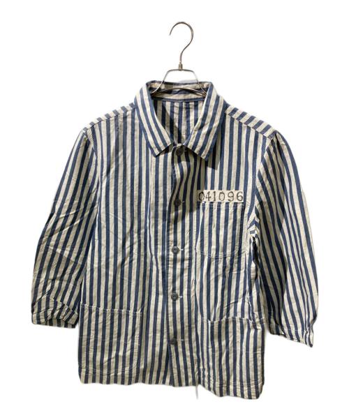 USED古着（ユーズドフルギ）USED古着 (ユーズドフルギ) ヴィンテージプリズナースリーピングジャケット ブルー×ホワイト サイズ:不明（実寸サイズをご確認ください）の古着・服飾アイテム