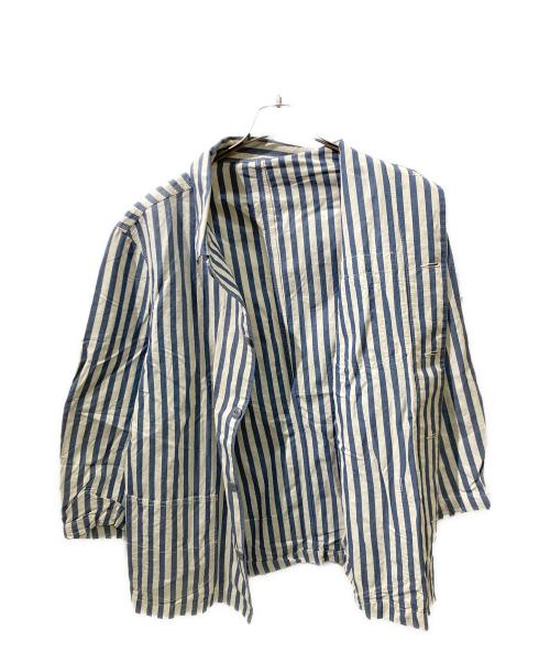 USED古着（ユーズドフルギ）USED古着 (ユーズドフルギ) ヴィンテージプリズナースリーピングジャケット ブルー×ホワイト サイズ:不明（実寸サイズをご確認ください）の古着・服飾アイテム
