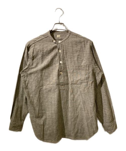 T.T（タイガ タカハシ）T.T (タイガ タカハシ) LOT105/Band Collar Shirt P/O グレー サイズ:SIZE14の古着・服飾アイテム