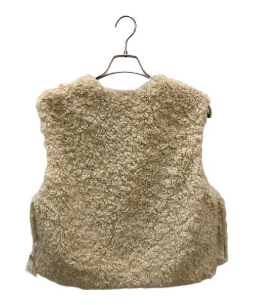 BALLSEY（ボールジィ）BALLSEY (ボールジィ) ミックスファー Vネックベスト アイボリー サイズ:36の古着・服飾アイテム