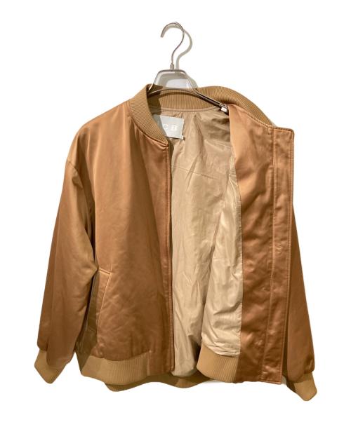 icB（アイシービー）icB (アイシービー) マットサテン MA-1ブルゾン ブラウン サイズ:44の古着・服飾アイテム