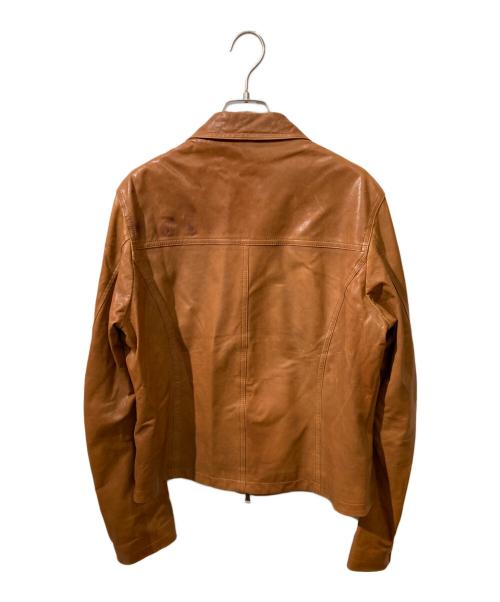PAUL SMITH（ポールスミス）PAUL SMITH (ポールスミス) フラップポケットラムレザージャケット ブラウン サイズ:Mの古着・服飾アイテム