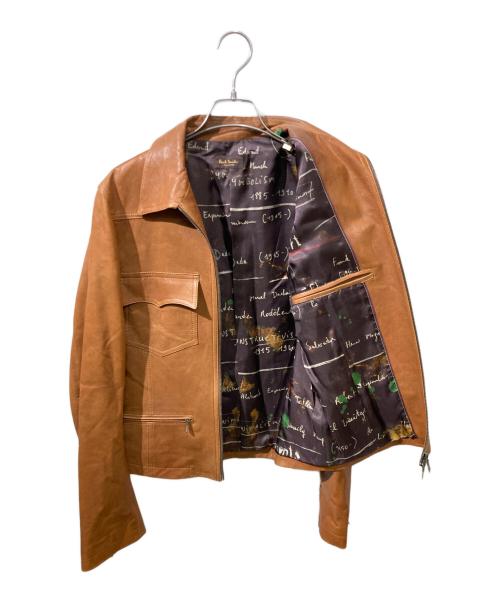 PAUL SMITH（ポールスミス）PAUL SMITH (ポールスミス) フラップポケットラムレザージャケット ブラウン サイズ:Mの古着・服飾アイテム